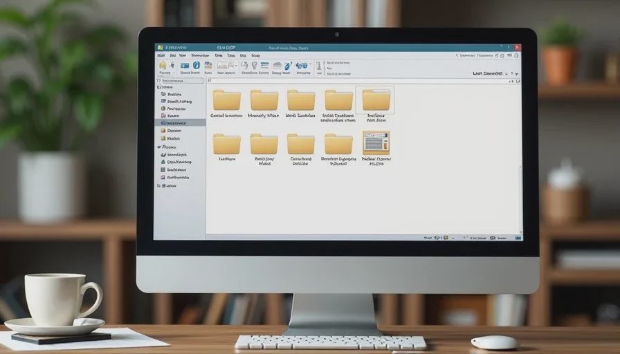 Organized digital folder structure for important family documents on a computer screen